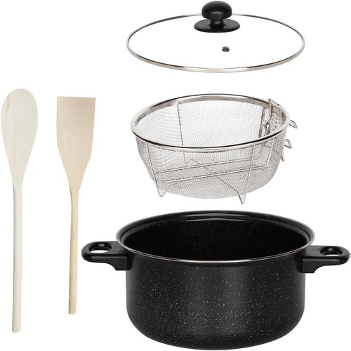 Black 24cm chip pan - chip,