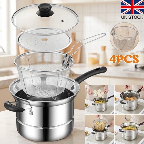 Non stick chip pan deep - deep, fat