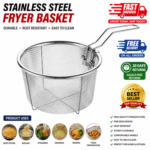 Wire chip pan frying - pan,