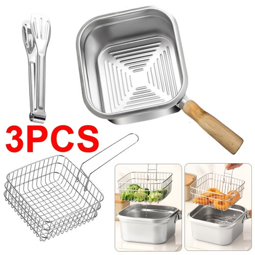 3pcs stainless steel - 3pcs, pan