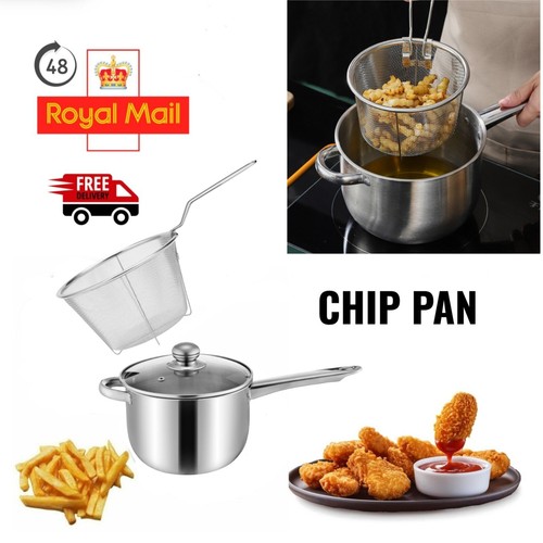 38cm stainless steel chip pan - 38cm,