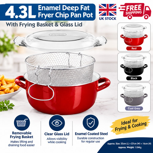 Enamel deep fat fryer - enamel,