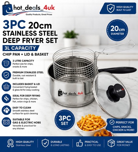 3pc 20cm stainless steel - 20cm, deep