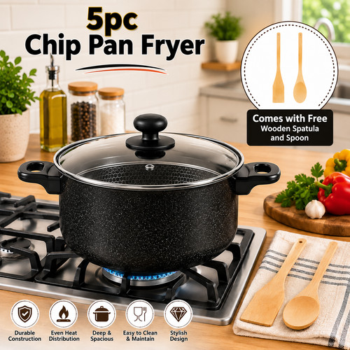 Black 5pc non - stick, chip