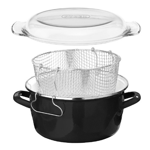 Black enamel glass pyrex - black,